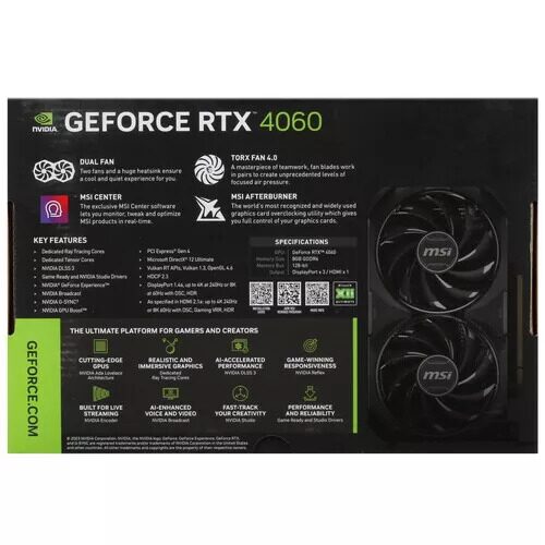 ВидеокартаMSIGeForceRTX4060VENTUS2XBLACKOC[GeForceRTX4060VENTUS2X]_2_5421168