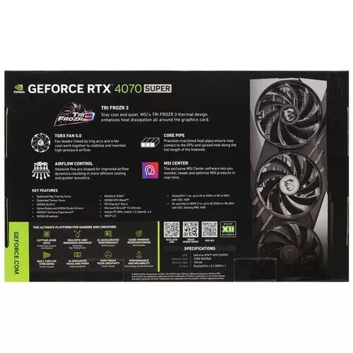 ВидеокартаMSIGeForceRTX4070SUPERGAMINGXSLIM[GeForceRTX4070SUPER12GGAMINGXSLIM]_4_5454909