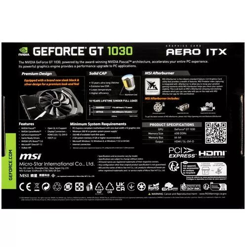 ВидеокартаMSIGeForceGT1030AEROITXOC[GeForceGT1030AEROITX4GD4OC]_7_5447645