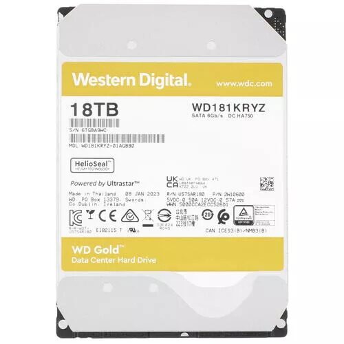 18 ТБ Жесткий диск WD Gold [WD181KRYZ]