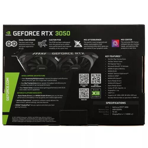 ВидеокартаMSIGeForceRTX3050VENTUS2X[RTX3050VENTUS2X6G]_3_5470181