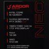 17.3 Ноутбук ARDOR GAMING NEO N17-I5ND414 черный [N17-I5ND414]