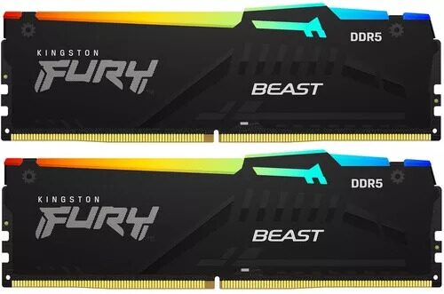 Оперативная память Kingston FURY Beast Black RGB [KF568C34BBEAK2-32] 32 ГБ