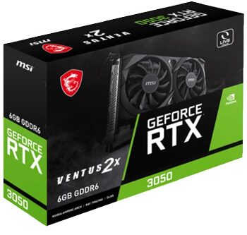 Видеокарта MSI GeForce RTX 3050 VENTUS 2X E [GeForce RTX 3050 VENTUS 2X E 6G]