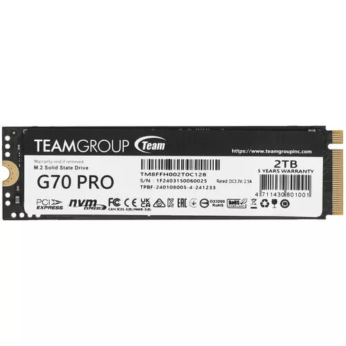 2000 ГБ M.2 NVMe накопитель TEAMGROUP T-FORCE G70 Pro  [TM8FFH002T0C128]