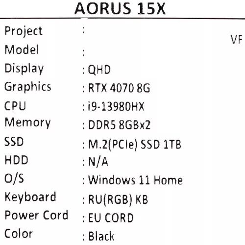 156НоутбукAORUS15XASFчерный_15_5425848