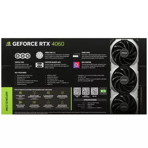 ВидеокартаMSIGeForceRTX4060VENTUS3XOC[GeForceRTX4060VENTUS3X8GOC]_2_5423683