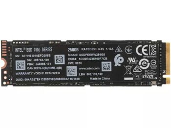 256 ГБ M.2 NVMe накопитель Intel 760p Series  [SSDPEKKW256G8XT]