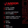 15.6 Ноутбук ARDOR GAMING NEO N15-I5ND402 черный [N15-I5ND402]