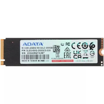 2000 ГБ M.2 NVMe накопитель ADATA LEGEND 800 GOLD  [SLEG-800G-2000GCS-S38]