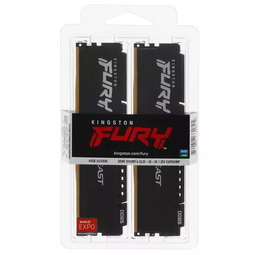 Оперативная память Kingston Fury Beast Black AMD [KF556C36BBEK2-64] 64 ГБ