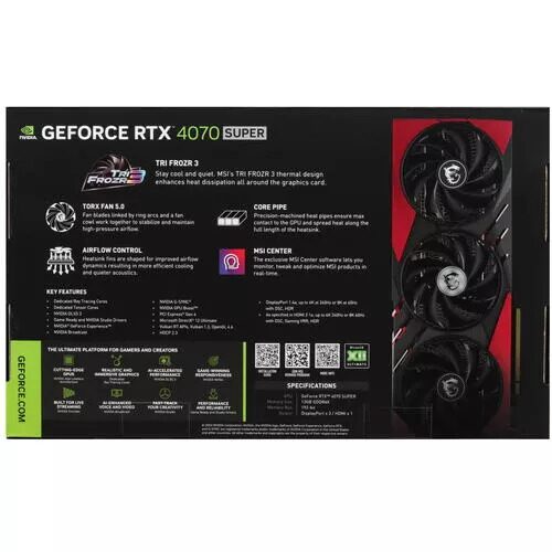 ВидеокартаMSIGeForceRTX4070SUPERGAMINGXSLIMMLG[GeForceRTX4070SUPER12GGAMINGXSLIMMLG]_7_5446131