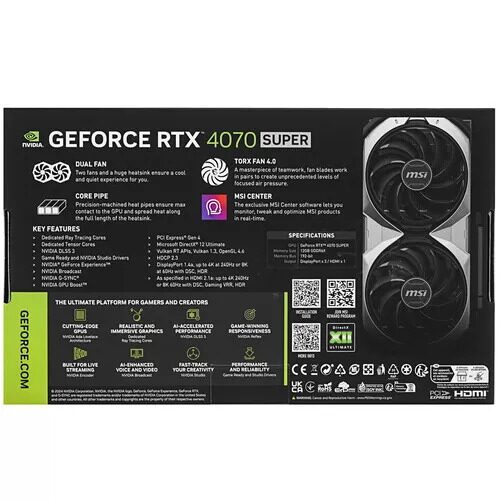 ВидеокартаMSIGeForceRTX4070SUPERVENTUS2X[GeForceRTX4070SUPER12GVENTUS2X]_6_5472378