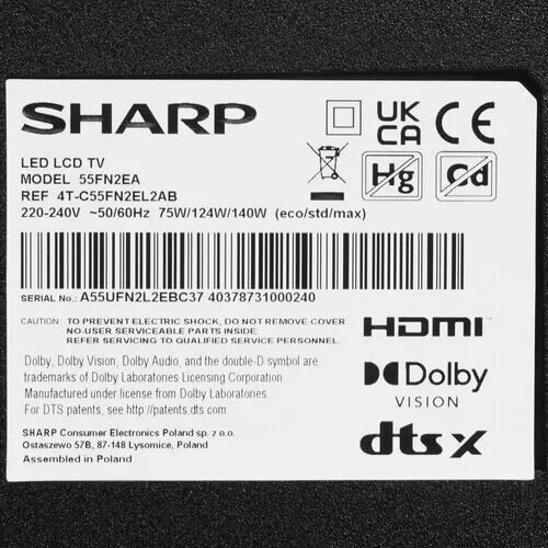 55(139см)LED-телевизорSharp55FN2EAчерный_8_5431349