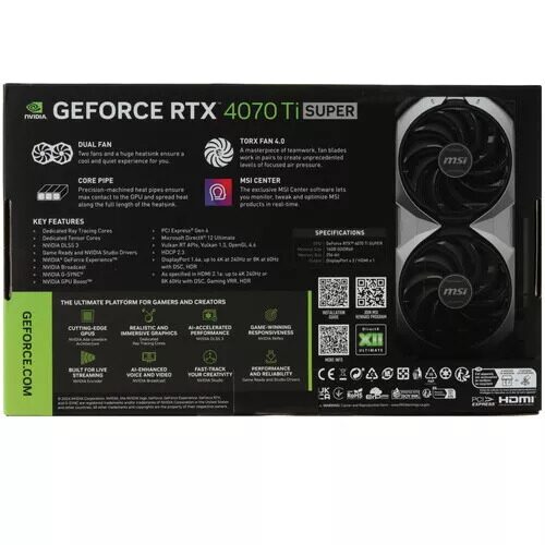 ВидеокартаMSIGeForceRTX4070TiSUPERVENTUS2XOC[GeForceRTX4070TiSUPER16GVENTUS2XOC]_5_5467723