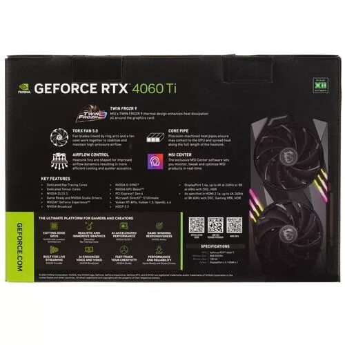 ВидеокартаMSIGeForceRTX4060TiGAMINGX[GeForceRTX4060TiGAMINGX8G]_9_5414640